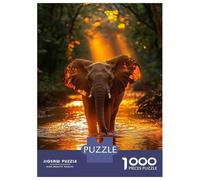 Rompecabezas De 1000 Piezas para Adolescentes Elephant in Golden Light Rompecabezas para Adultos Juegos Familiares Difícil Difícil Cumpleaños Y Navidad 38x26cm/1000pcs