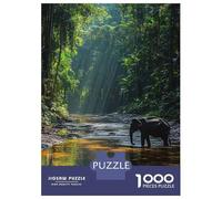 Rompecabezas De 1000 Piezas para Adolescentes Elephant in Jungle River Rompecabezas para Adultos Juego Práctico Decoración De Pared Oferta como Regalos para Toda La Familia 70x50cm/1000pcs