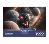 Rompecabezas De 1000 Piezas para Adolescentes Elephant in Space Rompecabezas para Adultos Juegos Relajantes Mejora La Memoria Ayuda A Ejercitar El Cerebro 52x38cm/1000pcs