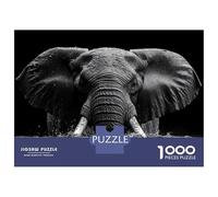 Rompecabezas De 1000 Piezas para Adolescentes Elephant in Water, Black and White Rompecabezas para Adultos Juegos Relajantes Decoración Desafío Educativo 38x26cm/1000pcs