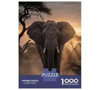 Rompecabezas De 1000 Piezas para Adolescentes Elephant Walking at Sunset Rompecabezas para Adultos Juego De Ingenio Análisis Y Lógica Actividades Divertidas En Casa, 70x50cm/1000pcs