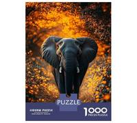 Rompecabezas De 1000 Piezas para Adolescentes Elephant Walking Through Golden Field Rompecabezas para Adultos Juegos Relajantes Decoración De Pared 38x26cm/1000pcs