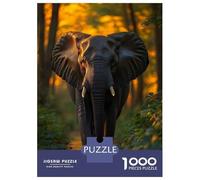 Rompecabezas De 1000 Piezas Para Adolescentes Elephant Walking Through Water at Sunset Rompecabezas Para Adultos Juguete Decoración De Pared Decoración De Pared Juego Desafiante Regalos 52x38cm/1000pc