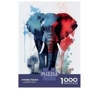 Rompecabezas De 1000 Piezas para Adolescentes Elephant Watercolor Rompecabezas para Adultos Juguetes Antiestrés Regalos De Desafío Difícil para Amigos Y Familiares 52x38cm/1000pcs
