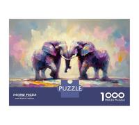 Rompecabezas De 1000 Piezas para Adolescentes Elephants In Love Abstract Painting Rompecabezas para Adultos Juego Práctico Difícil Regalos De Cumpleaños Y Únicos 38x26cm/1000pcs