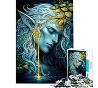 Rompecabezas de 1000 Piezas para Adolescentes Elfo Místico de Las Aguas Encantadas Rompecabezas de ingenio con Corte de precisión Ideal para cumpleaños y Navidad (tamaño 50x75cm)