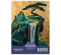 Rompecabezas De 1000 Piezas Para Adolescentes Emerald Golden Waterfall Bonsai Japanese Rompecabezas Para Adultos Juegos Relajantes Ensamblaje De Patrones Regalos De Cumpleaños Y Únicos 38x26cm/1000pcs