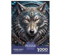 Rompecabezas De 1000 Piezas para Adolescentes Emerald King Wolf Rompecabezas para Adultos Juegos Relajantes Desafío Difícil Diversión En Casa Actividades, 38x26cm/1000pcs