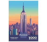 Rompecabezas De 1000 Piezas para Adolescentes Empire State Building Skyline Rompecabezas para Adultos Juego De Ingenio Juego De Corte De Precisión Regalos Desafiantes 52x38cm/1000pcs