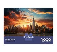 Rompecabezas De 1000 Piezas para Adolescentes Empire State Building Sunset Rompecabezas para Adolescentes Juguetes Antiestrés Regalos para Mujeres Regalos para Reducir El Estrés 38x26cm/1000pcs