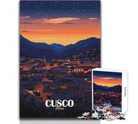 Rompecabezas de 1000 Piezas para Adolescentes en Cusco, Perú al anochecer Juego de desafío único Regalo difícil para cumpleaños Tamaño 38x26cm