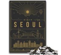Rompecabezas de 1000 Piezas para Adolescentes en Seúl, Corea del Sur, para Mayores de 14 años Juego único, Juegos Familiares, Regalos de cumpleaños y Navidad (tamaño 38x52cm)
