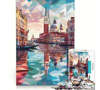 Rompecabezas de 1000 Piezas para Adolescentes: Encanto del Atardecer en Venecia, Juegos relajantes, decoración de Pared, para cumpleaños y Navidad 38x52cm