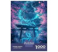 Rompecabezas De 1000 Piezas para Adolescentes Enchanted Deer in Torii Rompecabezas para Adultos Juegos Relajantes Mejora La Memoria Ayuda A Ejercitar El Cerebro 52x38cm/1000pcs