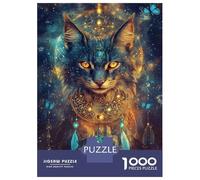 Rompecabezas De 1000 Piezas para Adolescentes Enchanted Feline Cosmos Rompecabezas para Adultos Juegos Familiares Regalos para Mujeres Cumpleaños 52x38cm/1000pcs