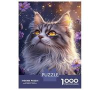 Rompecabezas De 1000 Piezas para Adolescentes Enchanted Feline Glow Rompecabezas para Adultos Juegos Relajantes Decoración De Pared para Cumpleaños, Navidad 38x26cm/1000pcs