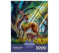 Rompecabezas De 1000 Piezas para Adolescentes Enchanted Forest Deer Fawn Rompecabezas para Adultos Juegos Divertidos Decoración Cumpleaños, Navidad 70x50cm/1000pcs