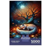 Rompecabezas De 1000 Piezas para Adolescentes Enchanted Forest Fox Art Print Rompecabezas para Adultos Juguetes DIY Pero Divertidos Y Humorísticos Cumpleaños 70x50cm/1000pcs