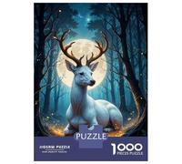 Rompecabezas De 1000 Piezas para Adolescentes Enchanted Forest Moonlit Deer Rompecabezas para Adultos Juegos Familiares Decoración Gran Regalo para Jugar 70x50cm/1000pcs