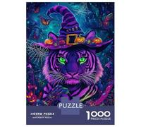 Rompecabezas De 1000 Piezas para Adolescentes Enchanted Halloween Tiger -1 Rompecabezas para Adultos Juegos Familiares Regalos para Mujeres Cumpleaños 38x26cm/1000pcs
