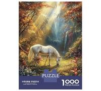 Rompecabezas De 1000 Piezas para Adolescentes Enchanted Unicorn Meadow Rompecabezas para Adultos Juegos De Relajación Ensamblaje De Patrones Diversión En Casa Actividades, 52x38cm/1000pcs