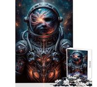 Rompecabezas de 1000 Piezas para Adolescentes Encuentro con astronautas alienígenas Juego Imposible decoración Juguete Educativo Regalo para Reducir el estrés (38x52cm)