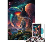 Rompecabezas de 1000 Piezas para Adolescentes Encuentro con astronautas y Extraterrestres Ayuda a ejercitar el Cerebro Regalo de cumpleaños Juguete Decorativo para Pared para Mayores de 14 años