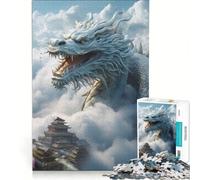 Rompecabezas de 1000 Piezas para Adolescentes: Encuentro con el dragón asiático en el Cielo, decoración de Pared, Juguete para la diversión Familiar, para Fortalecer el Amor Entre Parejas 38x26cm
