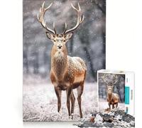 Rompecabezas de 1000 Piezas para Adolescentes Encuentro en el Bosque nevado Juego Imposible interacción Entre Padres e Hijos cumpleaños 38x52cm