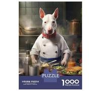 Rompecabezas De 1000 Piezas para Adolescentes English Bull Terrier Chef Rompecabezas para Adultos Juego Práctico Regalos para Mujeres Regalos para Amigos Y Familiares 52x38cm/1000pcs