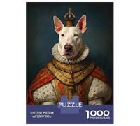 Rompecabezas De 1000 Piezas para Adolescentes English Bull Terrier King Rompecabezas para Adultos Juegos De Relajación Corte De Precisión Regalos para Reducir El Estrés 38x26cm/1000pcs