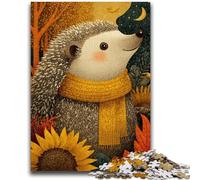 Rompecabezas de 1000 Piezas para Adolescentes: Erizo con Bufanda, Juego desafiante y Familiar, decoración de Pared, cumpleaños y Navidad, 50x75cm