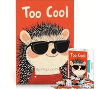 Rompecabezas de 1000 Piezas para Adolescentes: Erizo Genial con Gafas de Sol, Juegos Divertidos, Entrena tu Cerebro y Tus Manos, Mejora el Amor Entre Parejas 38x26cm