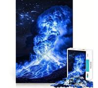 Rompecabezas de 1000 Piezas para Adolescentes erupción de volcán Azul,diversión sin complicaciones,Juego Mental,Regalo,Juego Relajante,Arte navideño para el Tiempo Libre 50x75cm