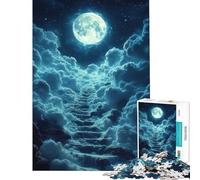 Rompecabezas de 1000 Piezas para Adolescentes Escalera a la Luna Actividades Divertidas en casa Desafío difícil Juego Educativo para Mayores de 14 años 38x26cm