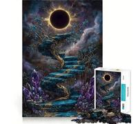 Rompecabezas de 1000 Piezas para Adolescentes Escalera Celestial con Cristales y Eclipse Juego Divertido y Estimulante para ejercitar la Mente Juego Ideal para cumpleaños (50x75cm)
