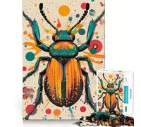 Rompecabezas de 1000 Piezas para Adolescentes Escarabajo,Belleza,Estilo Pop Art Moderno,Articulaciones Suaves,Diversión,Juego Cognitivo,Tiempo de Juego Casual,Regalo Festivo y de Ocio (50x75cm)