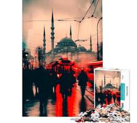Rompecabezas de 1000 Piezas para Adolescentes Escena callejera de Estambul Juego Educativo desafío Juguete Juego Familiar Divertido y Original cumpleaños (tamaño 38x26cm)