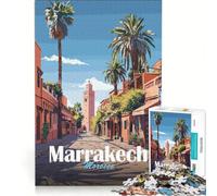 Rompecabezas de 1000 Piezas para Adolescentes Escena callejera de Marrakech Juego Imposible difícil y desafiante cumpleaños y Navidad 38x52cm