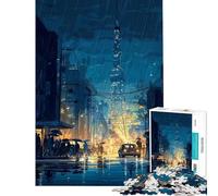 Rompecabezas de 1000 Piezas para Adolescentes Escena callejera de Tokio bajo la Lluvia Juguete Educativo desafiante Obra de Arte difícil Regalo (tamaño 38x52cm)