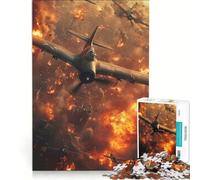Rompecabezas de 1000 Piezas para Adolescentes: Escena de Guerra aérea, Juego Educativo, Carrera de Velocidad Manual, Juego de desafío único 50x75cm