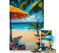 Rompecabezas de 1000 Piezas para Adolescentes Escena de Playa de Cancún,Arte de Corte preciso,Juego Divertido para concentrarse,Tiempo de Juego Relajante,Regalo de cumpleaños (50x75cm)