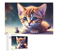 Rompecabezas de 1000 piezas para adolescentes, escena nocturna de gatitos mágicos, juegos de relajación, desafío difícil, regalos únicos para cumpleaños y Navidad, 1000 unidades