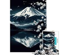 Rompecabezas de 1000 Piezas para Adolescentes Escena Nocturna del Monte Fuji Actividades Divertidas para Hacer en casa Corte de precisión Juegos relajantes para Mayores de 14 años Juego Incluido