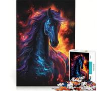 Rompecabezas de 1000 Piezas para Adolescentes Espacio Caballo Galaxia Decoración de Pared Juguete Entrena tu Cerebro y Tus Manos Gran Regalo para los Amantes de los Videojuegos 50x75cm