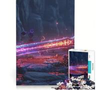 Rompecabezas de 1000 Piezas para Adolescentes Espada mágica con Rojo neón Juegos educativos Corte de precisión Gran Regalo para los Amantes de los Videojuegos 38x26cm