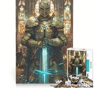 Rompecabezas de 1000 Piezas para Adolescentes Espada Sagrada de Vitral Decoración de Pared de Juguete Difícil y Reto Gran Regalo para los Amantes de los Juegos 38x26cm