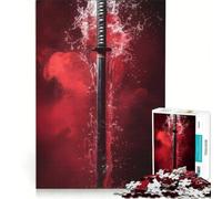 Rompecabezas de 1000 Piezas para Adolescentes Espada samurái en el Agua decoración de Pared Regalo de cumpleaños para Fortalecer el Amor Entre Parejas 38x52cm
