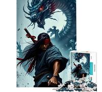 Rompecabezas de 1000 Piezas para Adolescentes Espadachín Ciego y dragón Un Reto para completar Juegos educativos y relajantes para Mayores de 14 años (38x52cm)