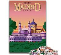 Rompecabezas de 1000 Piezas para Adolescentes, España, Madrid, Ciudad, Viajes, con póster a Juego y Hoja de Trivia para Mayores de 14 años (50x75cm)